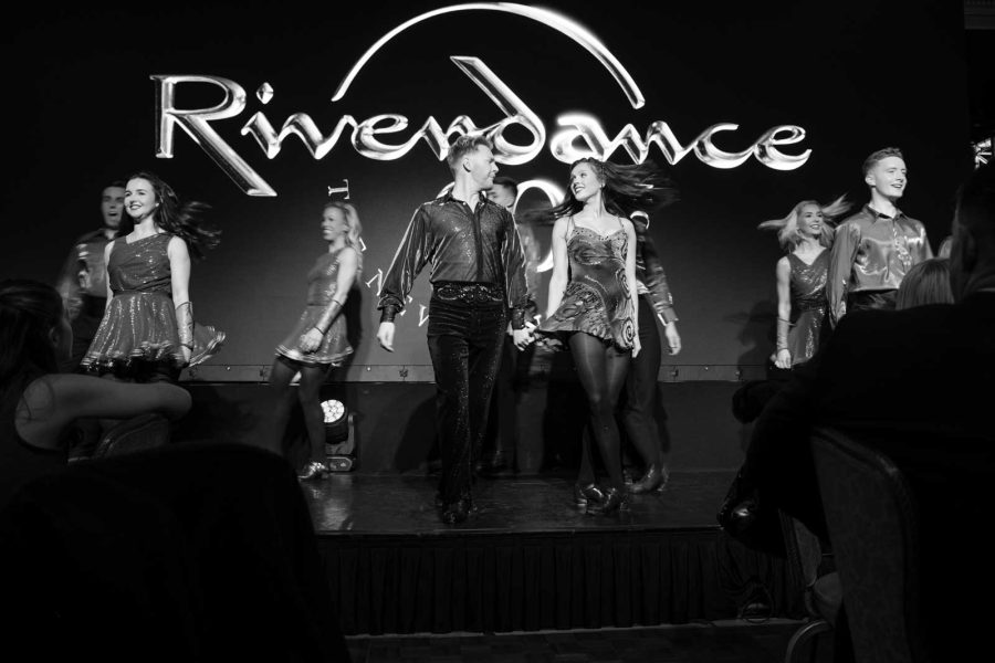 Performers on stage at a live show in Dublin
