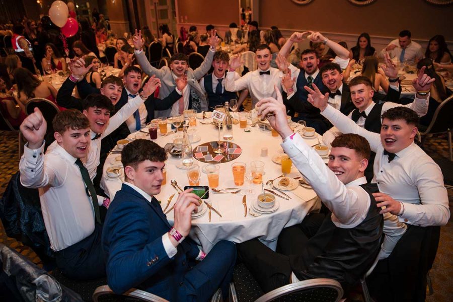 Students at a college ball in Limerick